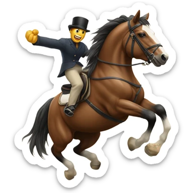 Horse bucking off man sticker