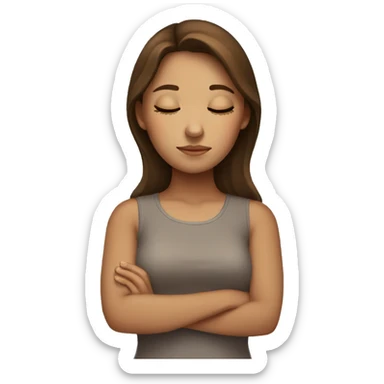 Sleeping brown haired girl sticker