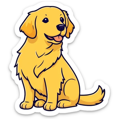 White Golden retriever  sticker