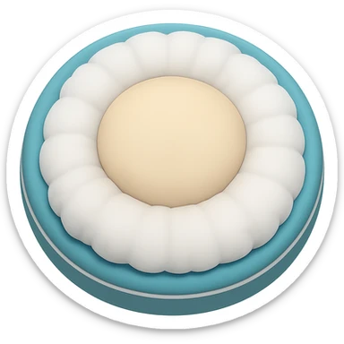 Remove all facial features (eyes, nose, mouth) from the cushion emoji, keep it simple and cute, in emoji style, no background. sticker