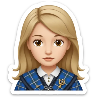 female with scottish attire and dark blonde hair sticker