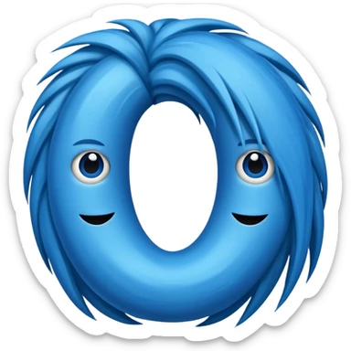Letter o Blue With Hair With the letter H, which is greater, the same thing sticker