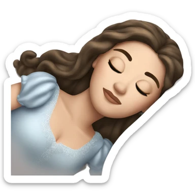 sleeping beauty brunette white girl sticker