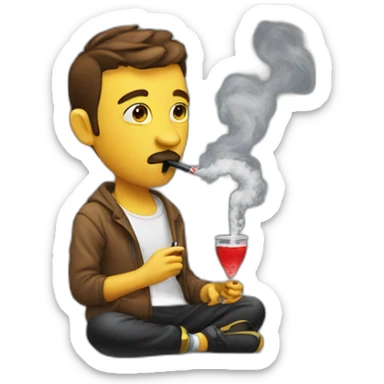Programmer smoking hookah sticker