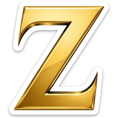 letter Z in black and gold sticker