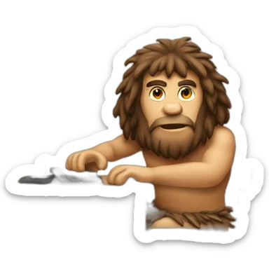 caveman-with-computer sticker