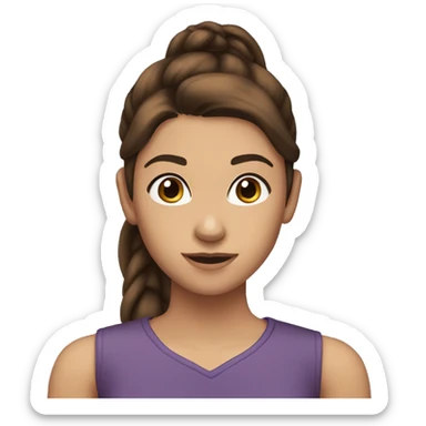 Sasha Braus brown hair in a ponytail brown eyes sticker