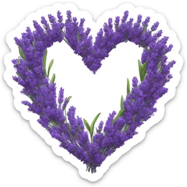 lavender heart sticker