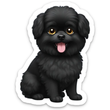 Black Pomeranian poodle sticker