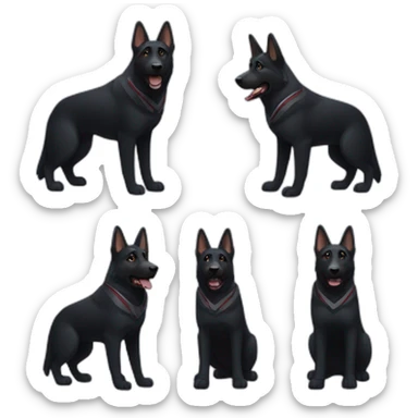Black German Shepherd playing American football sticker