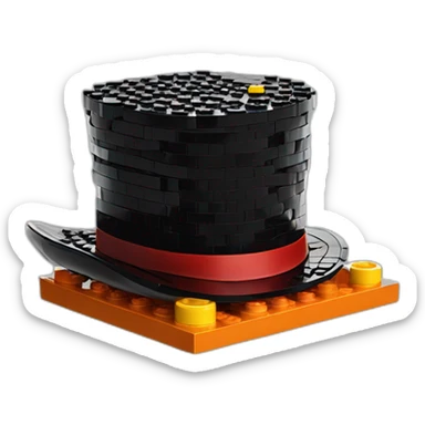 Lego brick on magician hat sticker