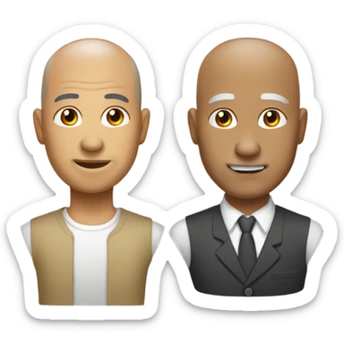 Light tan with stubble bald with hair around grandpa sticker