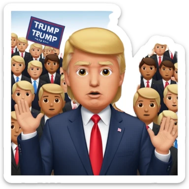 Donald Trump speaking at a rally sticker
