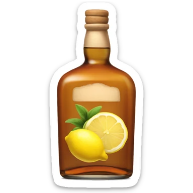 Bourbon, ginger, lemon bottle or label  sticker