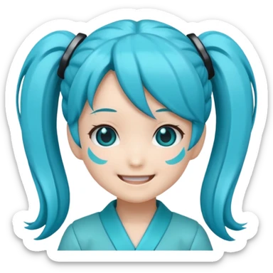 Hatsune Miku as a emoji and is chibi sticker