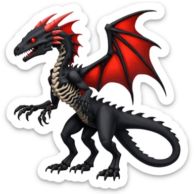 Edgy Cool Badass Evil Skeletal Salandit-Zekrom-Nargacuga-fusion (full body) sticker