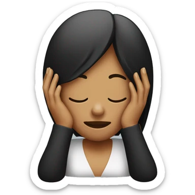 Face palm woman black sticker