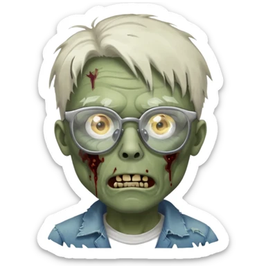 Zombie with glasses more visible glasses, some difference between zombie and glasses  sticker