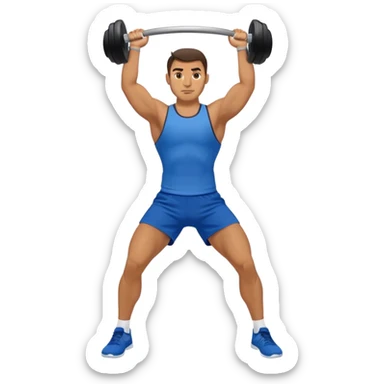 blue shorts man doing kettlebell swings sticker