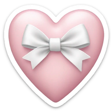 Pastel pink love heart with white bow. sticker
