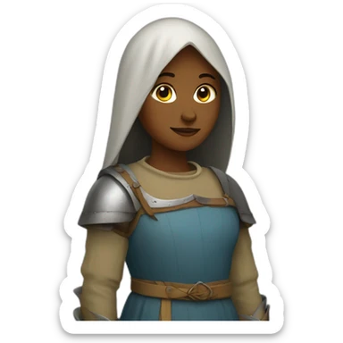 Medieval girl sticker