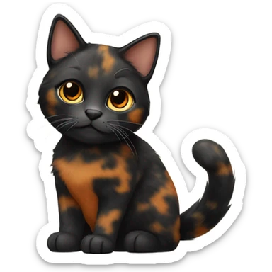 Black tortoiseshell cat  sticker