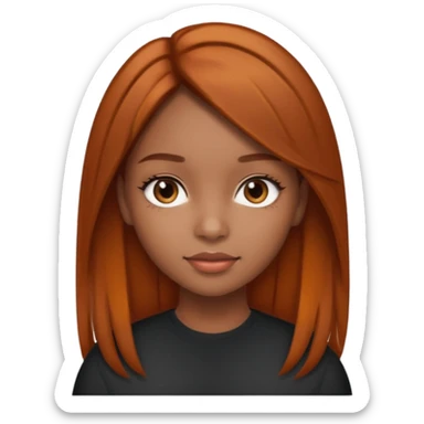 black and latina girl with straight brown hair with ginger highlights  sticker