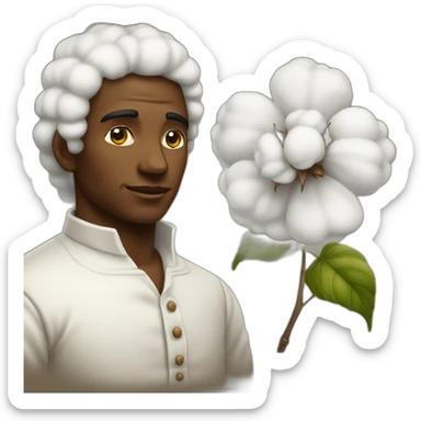 cotton worker in 1800 and his white master sticker