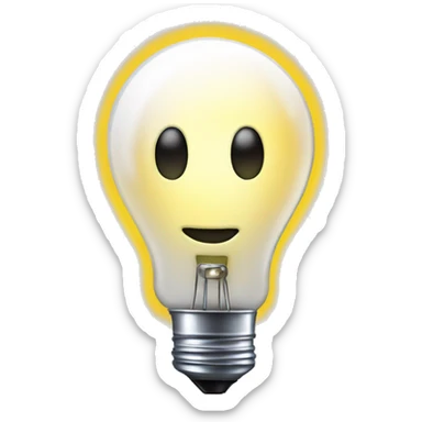a bright lit up light bulb on a long pole sticker