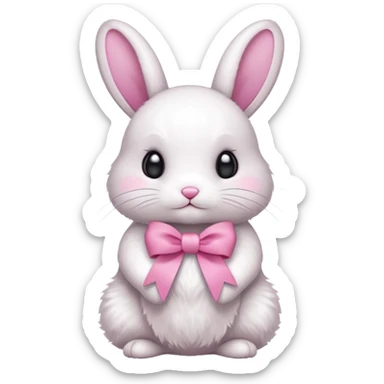 Small bunny with pink ribbons sticker
