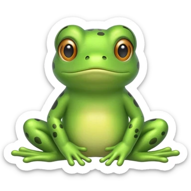 green frog stuffed animal  sticker