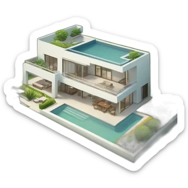 modern Villa with garden sticker