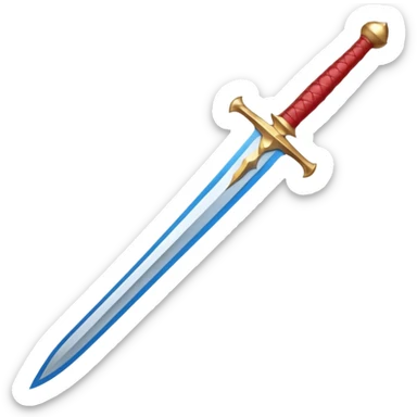 red Piercer — white broad blade + azure grip, Royal Sword. sticker