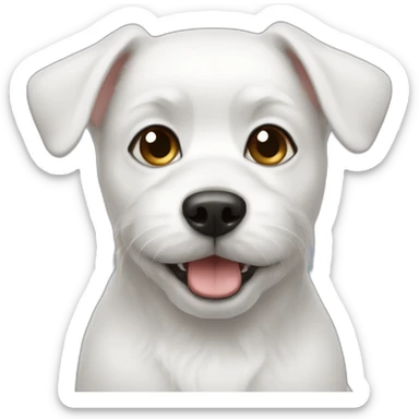 A WHITE SMALL DOG CALLED SOUP sticker