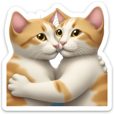 two cats hugging sticker