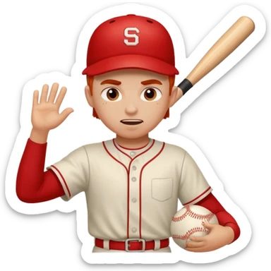 Baseball player getting spanked sticker