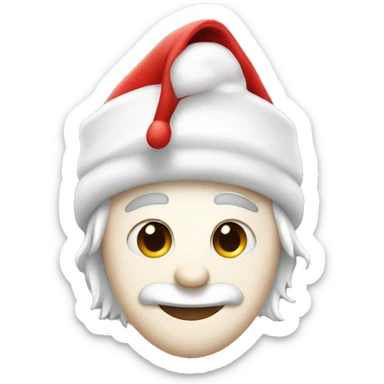 White heart with Santa hat  sticker