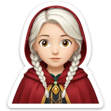 girlwith whitebraided hair, cloak sticker