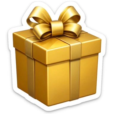 gold gift box sticker