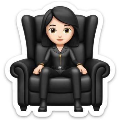 Matrix trinity black leather full body sit on a leather armchair sticker