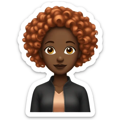 A black girl with tight copper curls sticker