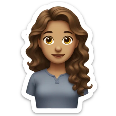 wavy brown hair girl sticker