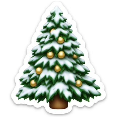 fancy rich snow covered christmas tree sticker