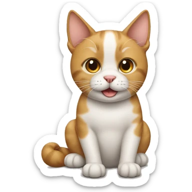 Cat with dog sticker