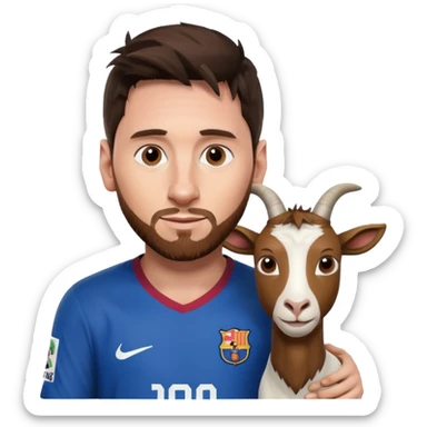 Lionel Messi avec une chèvre  sticker