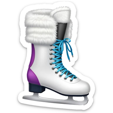 figure skating boot with colorful leg warmers pulled up over the skates sticker