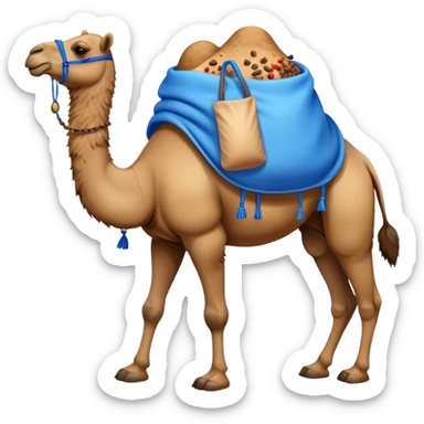 camel with a blue sack with spices on his back sticker