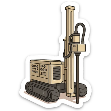 rack-mounted geotechnical drilling rig (Geoprobe-style soil sampling machine), no people just the machine, transparent background sticker