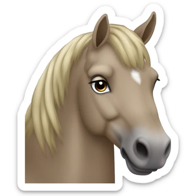 Schimmel Pferd mit hellgrauer Mähne und schmaler Blesse mit schnippe  sticker