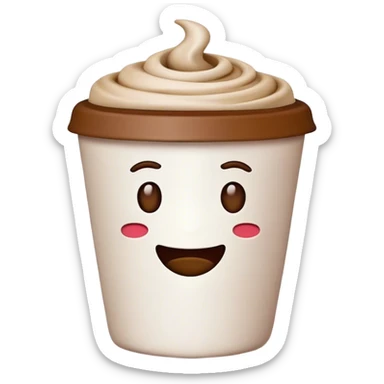 coffee emoji that looks like it's made of clay sticker